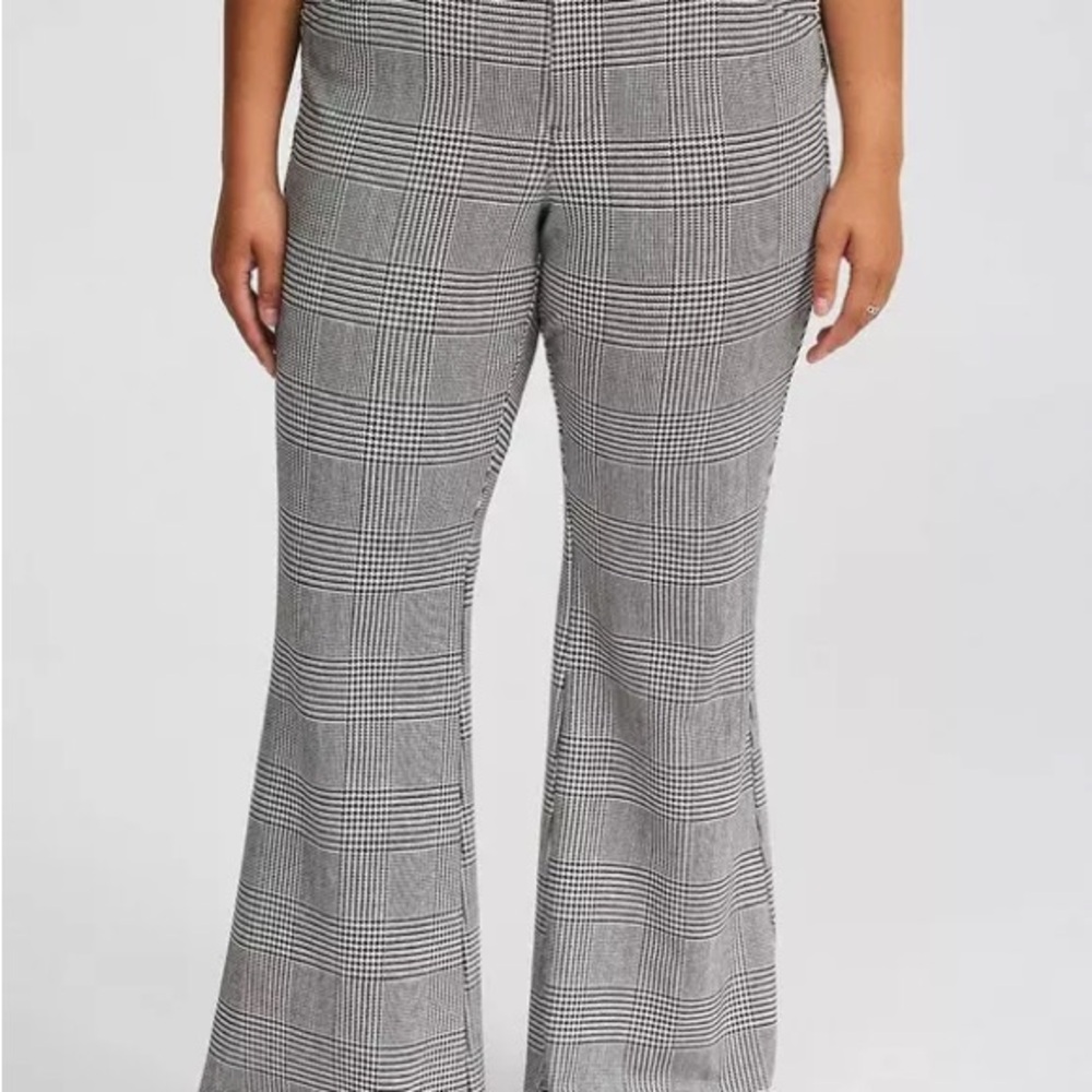 Torrid Black and White Checkered Flare Pants